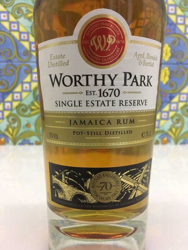 Rum Worthy park 70° Velier single estate reserve vol. 57% cl.70