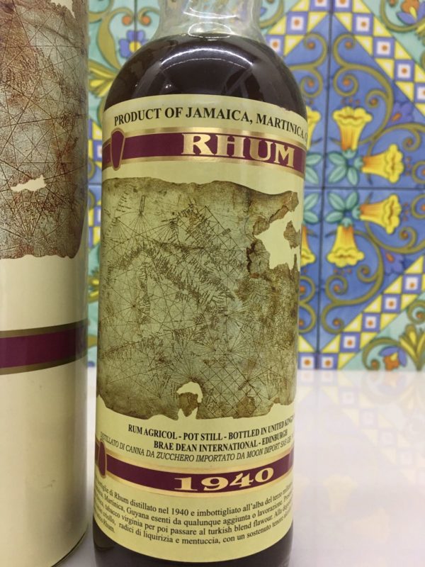 Rum Jamaica Martinica Guyana 1940 Vol.40% cl.70 Bottled 1999 only 180 bot. – Moon Import