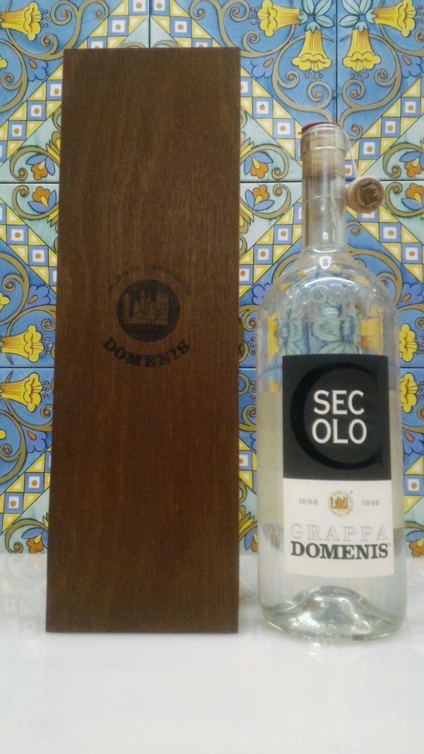 Grappa Domenis 1898  storica “Secolo” magnum con astuccio in legno- lt.1,5