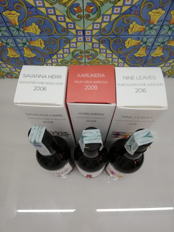 Rum First release Japoniani Velier Savanna Herr 2006 – Karukera 2009 – Nine Leaves 2016