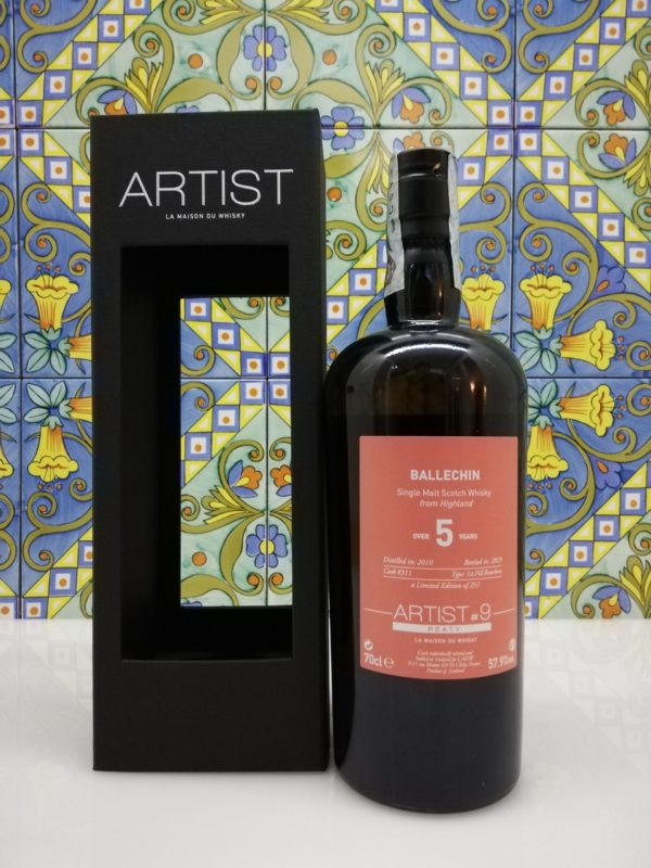 Whisky Ballechin 2010 Artist #9 -5 years old – vol  57,9° cl 70