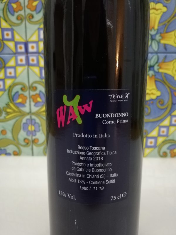 Vino Esencia Rural WAW Natural 2018 – Buondonno WAW Rosso Toscana IGT 2018- 2 x cl 75