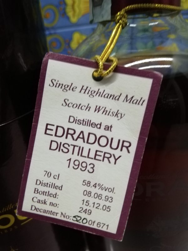 Whisky Edradour 1993 Single Cask Natural Cask Strength vol 58.4% cl 70