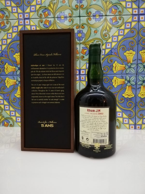 Rum J.M. Agricole Martinique 2002 15 y.o.  Vol.41,5% cl.70 wood box