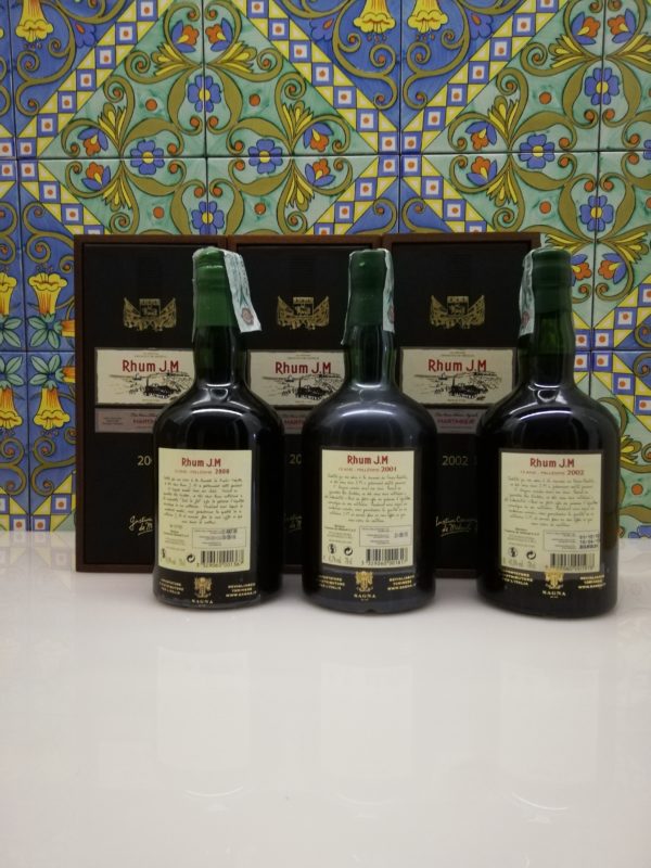 Rum J.M. Agricole Martinique 2000 – J.M. Agricole Martinique 2001 -J.M. Agricole Martinique 2002 -3x 70 cl