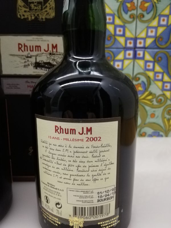 Rum J.M. Agricole Martinique 2000 – J.M. Agricole Martinique 2001 -J.M. Agricole Martinique 2002 -3x 70 cl