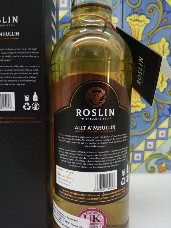 Whisky Allt A’ Mhullin  15 y.o. Single Malt  Roslin Distillers vol 46% cl 70