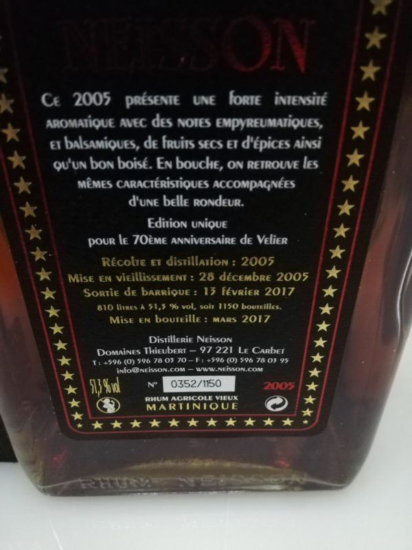 Rum Neisson 2005 70° Vol.51,3% cl.70, 70°Velier
